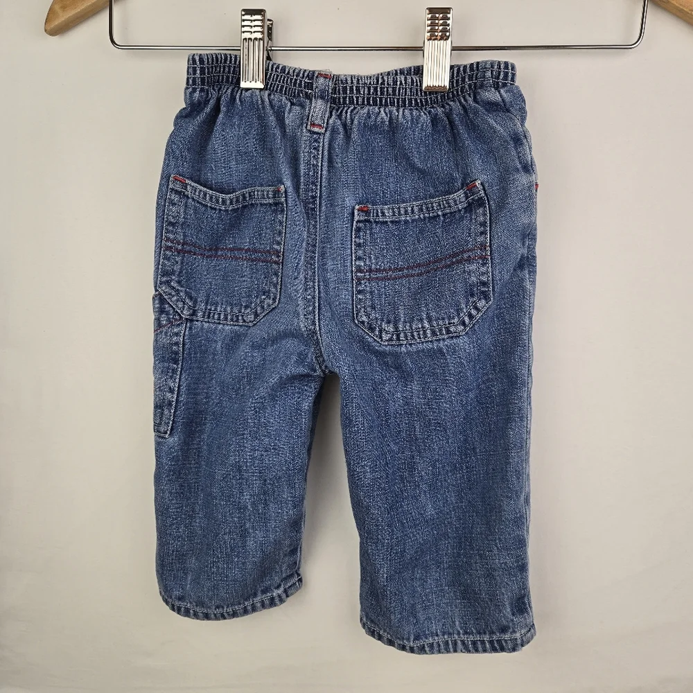 Vintage Oshkosh Baby Jeans With Bear In Car Patch Size‎ 6-9 Months